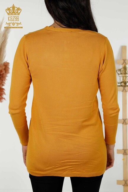 Women's Cardigan Buttoned Saffron - 15801 | KAZEE - Thumbnail