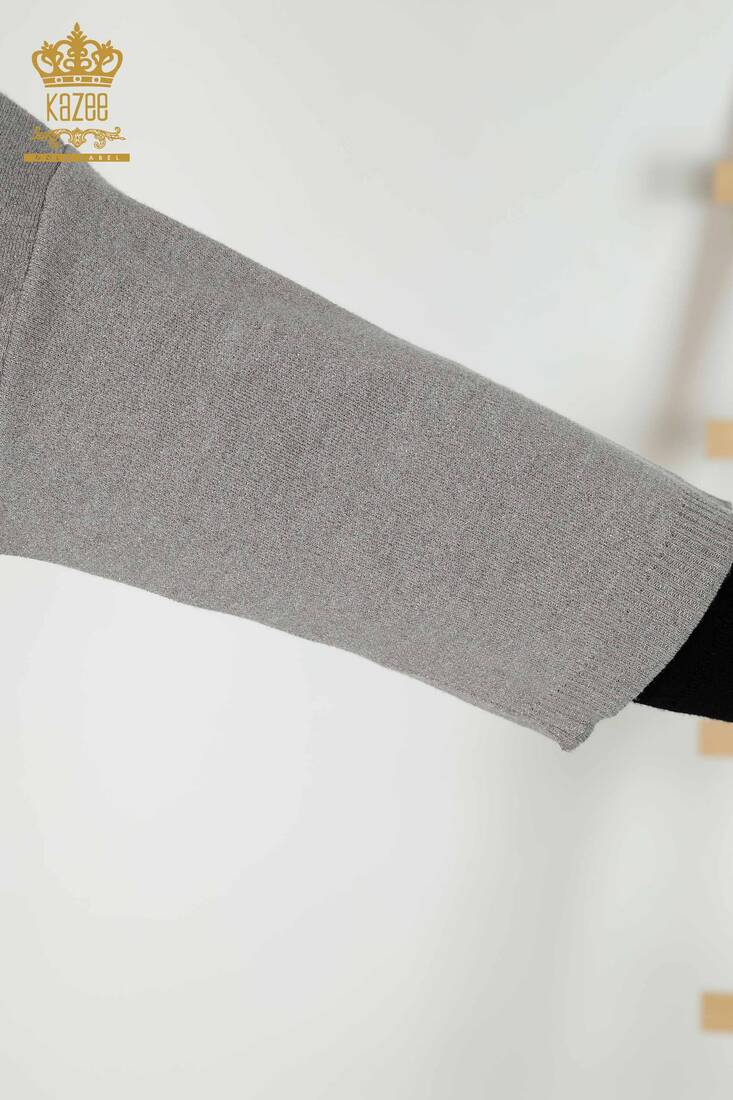 Women's Cardigan Pocket Detailed Gray - 30047 | KAZEE