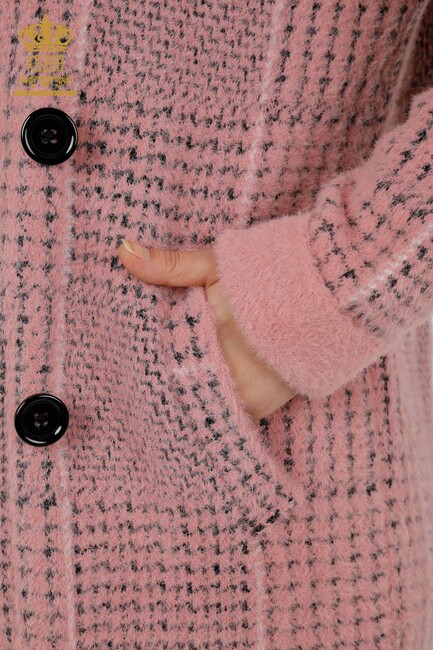 Women's Coat Buttoned Pink - 19062 | KAZEE - Thumbnail