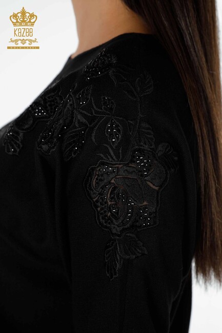 Women's Dress Embroidered Black - 15159 | KAZEE - Thumbnail