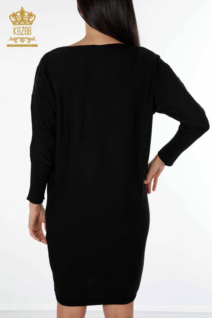 Women's Dress Embroidered Black - 15159 | KAZEE