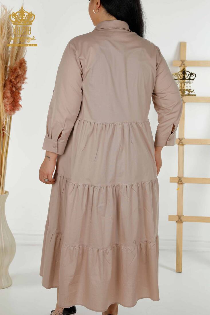Women's Dress Floral Pattern Beige - 20271 | KAZEE
