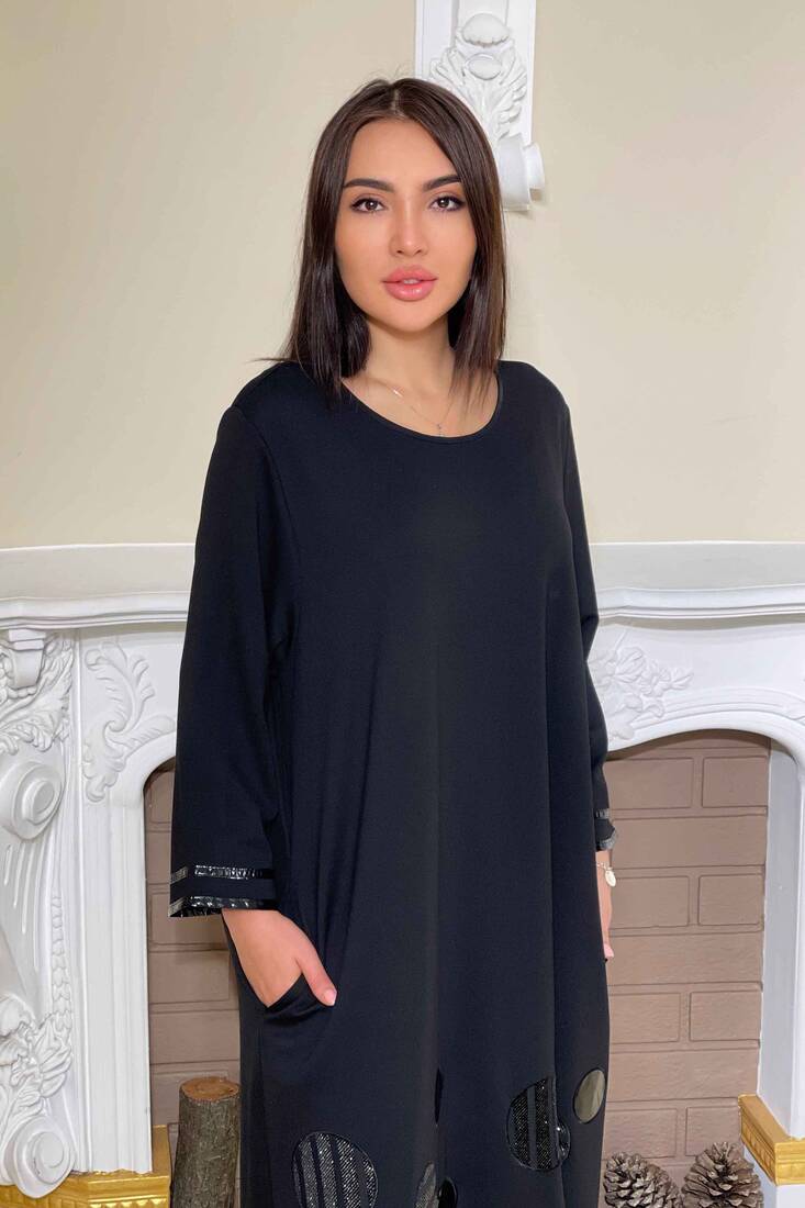 Women's Dress Pocket Detailed Black - 7583 | KAZEE