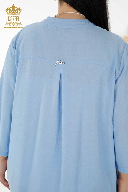 Women's Dress Pocket Detailed Blue - 20384 | KAZEE - Thumbnail