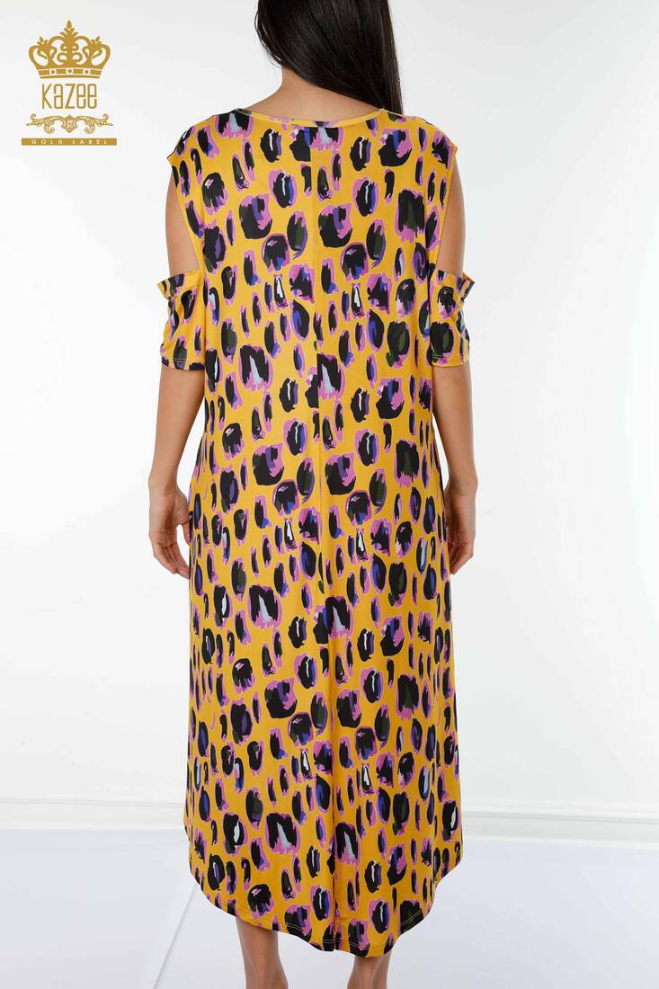 Women's Dress Shoulder Detailed Saffron - 77794 | KAZEE