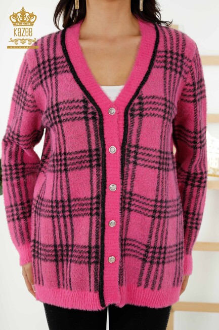 Women's Cardigan Buttoned Fuchsia - 30177 | KAZEE - Thumbnail