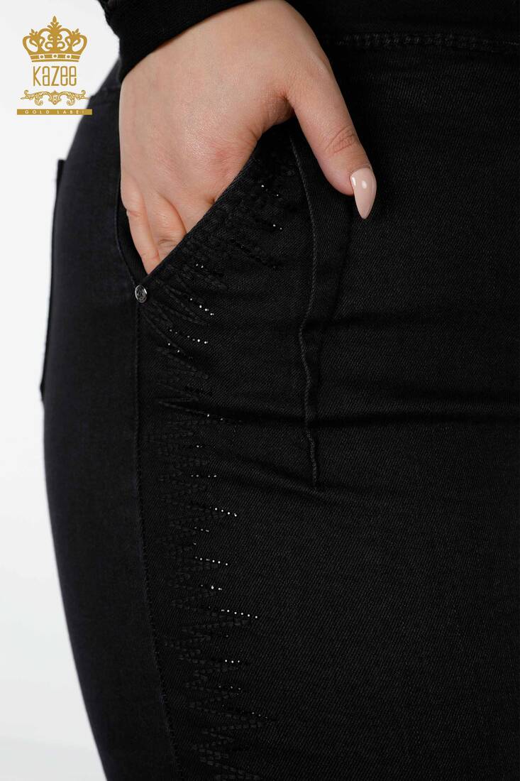 Women's Jeans Tie Black - 3654 | KAZEE