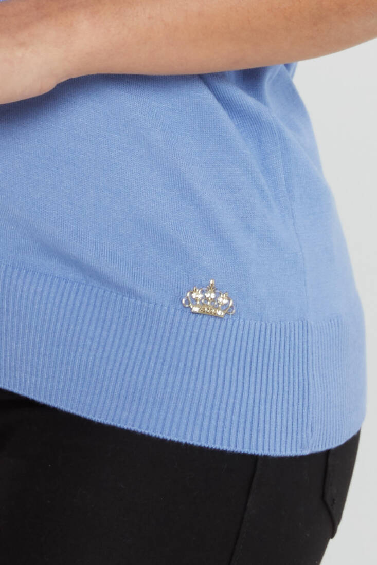 Women's Knitwear American Model Basic Blue - 16271 | KAZEE
