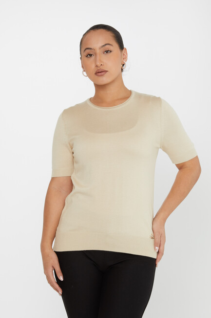Women's Knitwear American Model Basic Bone - 16271 | KAZEE - Thumbnail