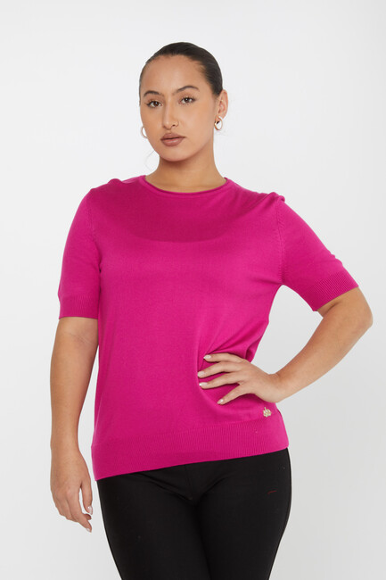 Women's Knitwear American Model Basic Fuchsia - 16271 | KAZEE - Thumbnail