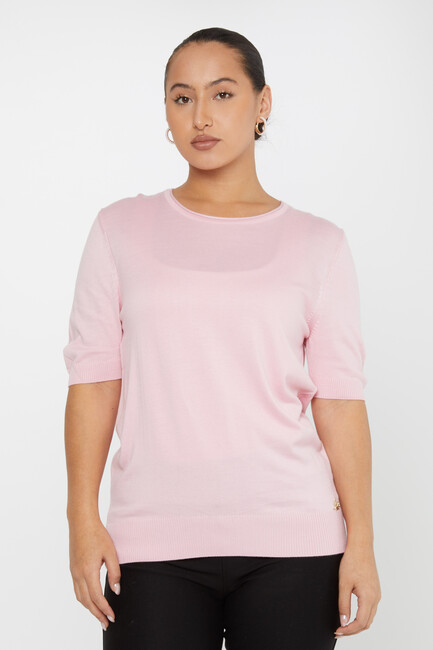 Women's Knitwear American Model Basic Light Pink - 16271 | KAZEE - Thumbnail