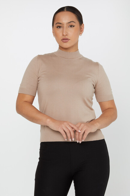 Women's Knitwear American Model Basic Mink - 14541 | KAZEE - Thumbnail