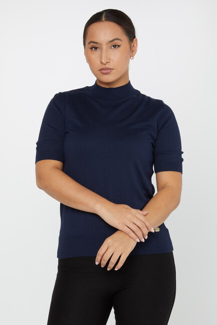 Women's Knitwear American Model Basic Navy Blue - 14541 | KAZEE - Thumbnail