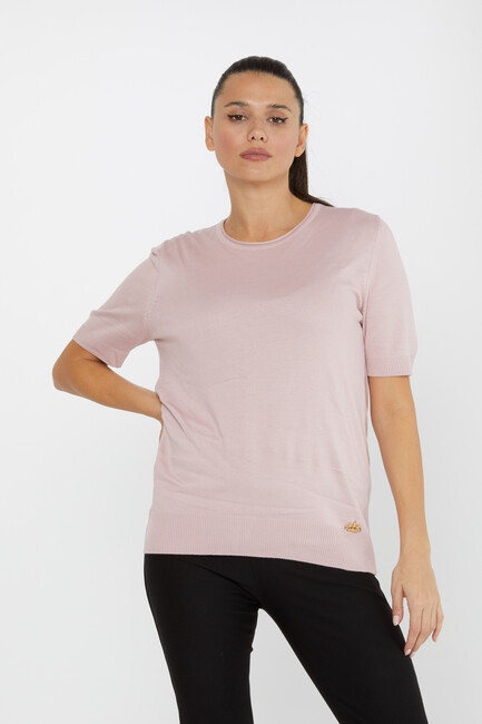 Women's Knitwear American Model Basic Powder - 16271 | KAZEE - Thumbnail