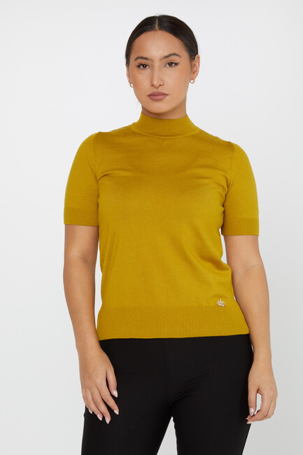 Women's Knitwear American Model Basic Saffron - 14541 | KAZEE - Thumbnail