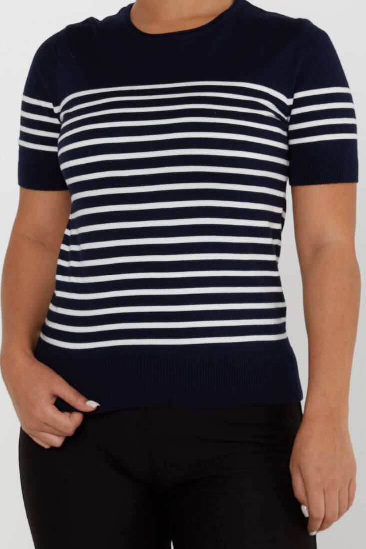 Women's Knitwear American Model Navy Blue - 30396 | KAZEE