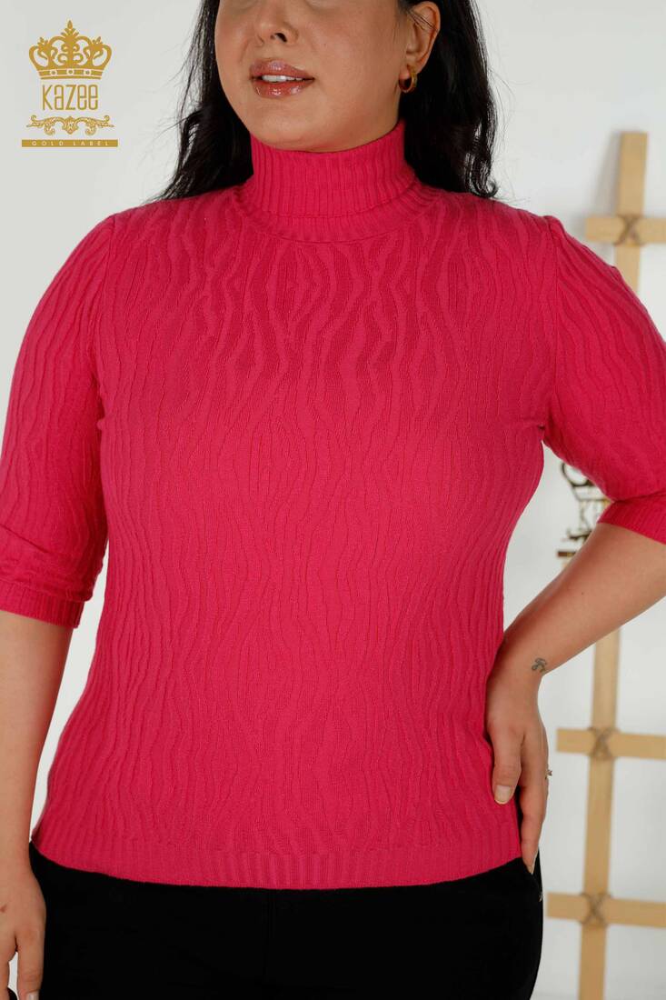 Women's Knitwear Basic Fuchsia - 30290 | KAZEE