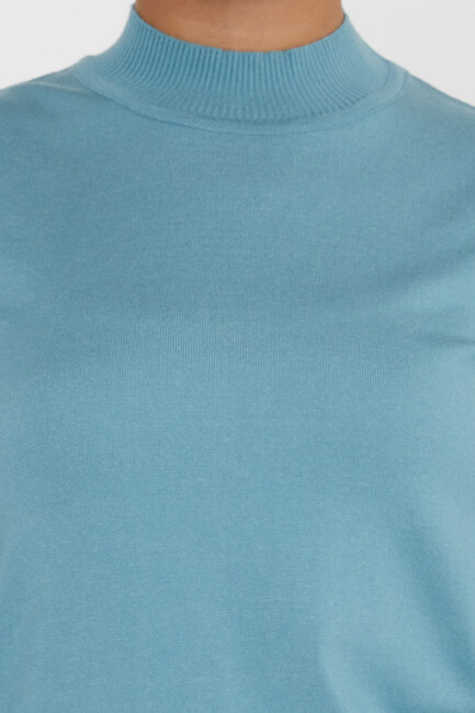 Women's Knitwear Basic Stand Collar Mint - 16663 | KAZEE - Thumbnail