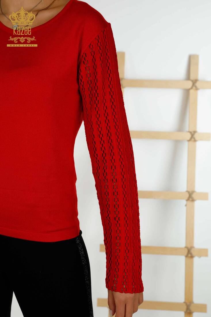 Women's Knitwear Basic Red - 15190 | KAZEE