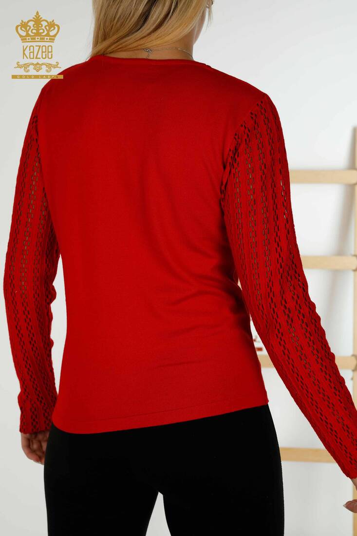 Women's Knitwear Basic Red - 15190 | KAZEE