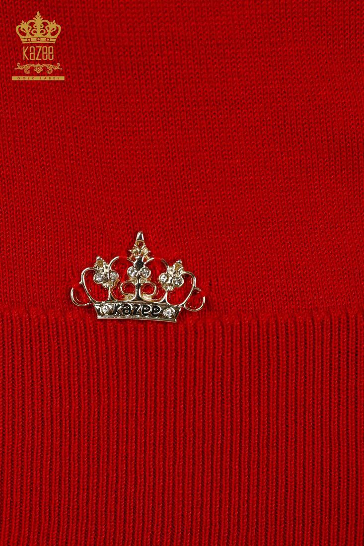 Women's Knitwear Basic Red - 30181 | KAZEE