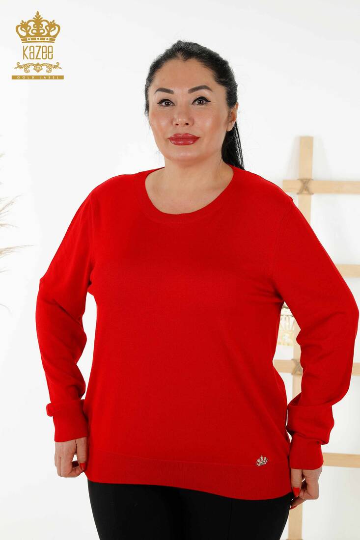 Women's Knitwear Basic Red - 30213 | KAZEE