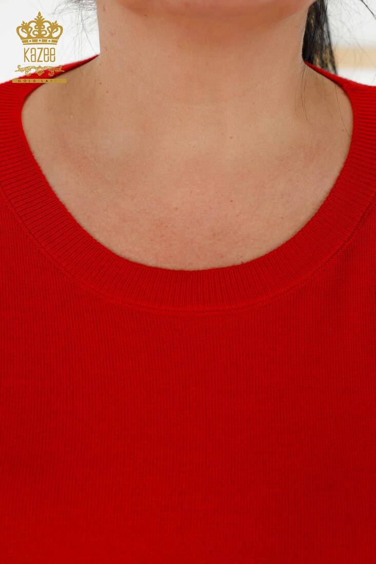 Women's Knitwear Basic Red - 30213 | KAZEE