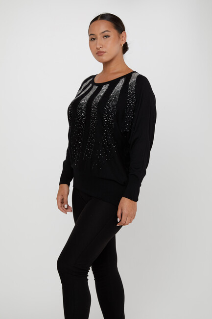 Women's Knitwear Bat Sleeve Black - 30675 | KAZEE - Thumbnail