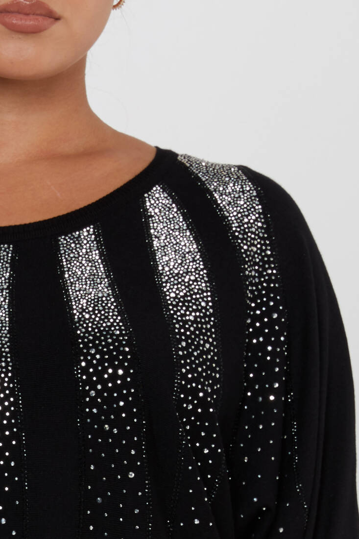 Women's Knitwear Bat Sleeve Black - 30675 | KAZEE