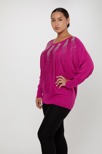 Women's Knitwear Batwing Sleeve Fuchsia - 30675 | KAZEE - Thumbnail