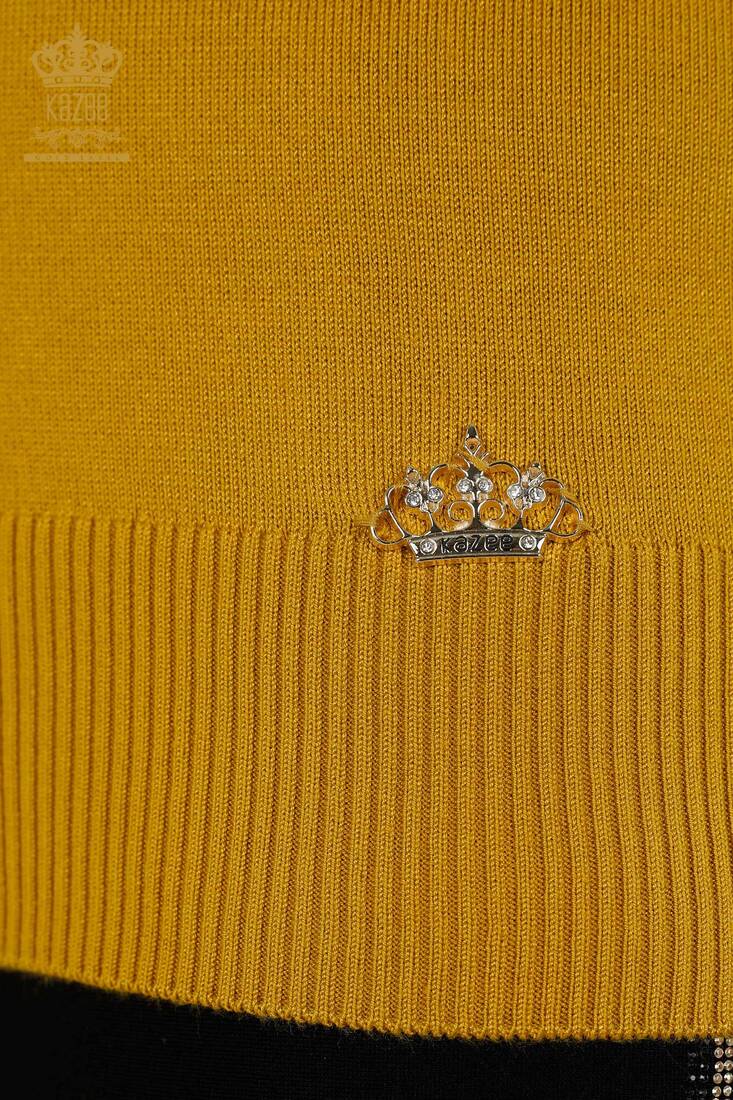 Women's Knitwear Crew Neck Saffron - 15943 | KAZEE
