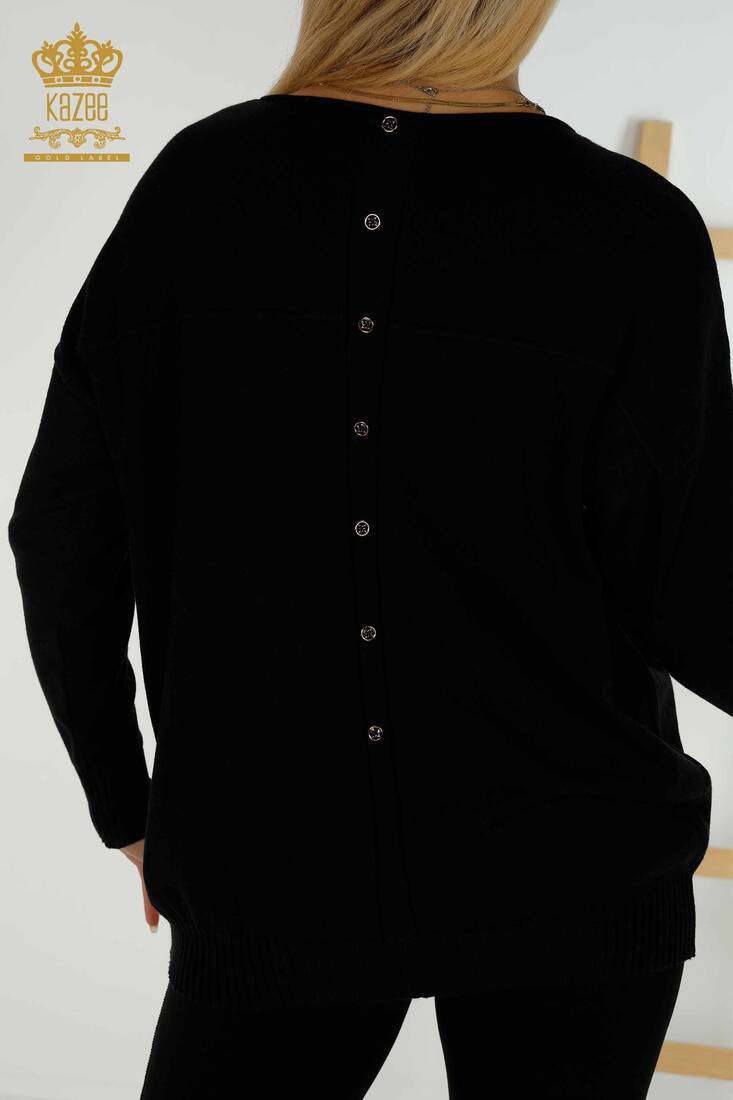 Women's Knitwear Button Detailed Black - 30178 | KAZEE
