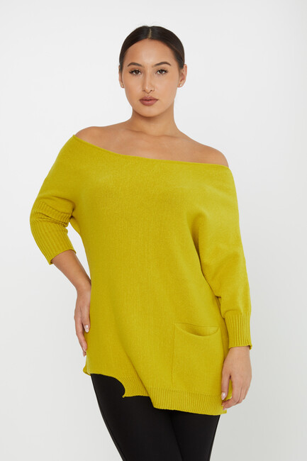 Women's Knitwear Collar Detail Saffron - 30237 | KAZEE - Thumbnail