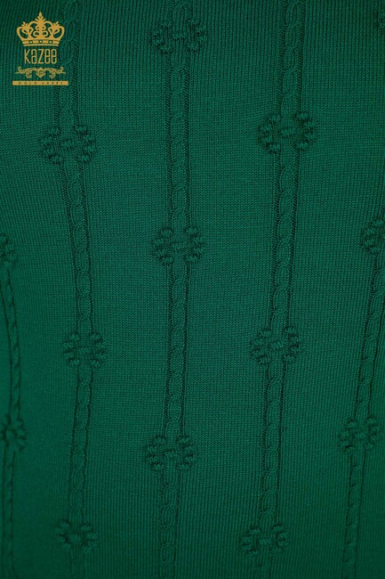 Women's Knitwear Embroidered Green - 30129 | KAZEE - Thumbnail