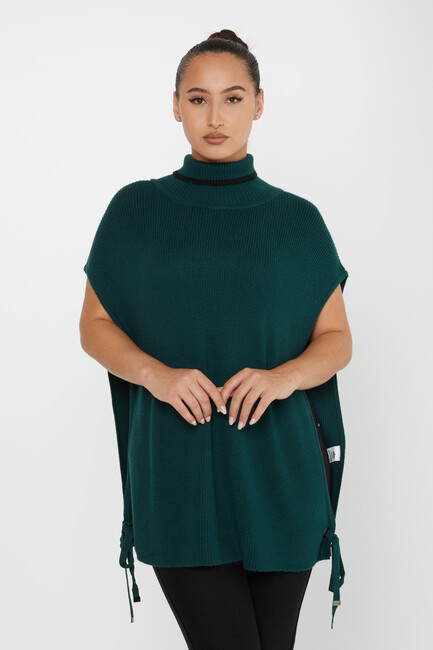 Women's Knitted Turtleneck Sweater Navy Blue - 30229 | KAZEE - Thumbnail