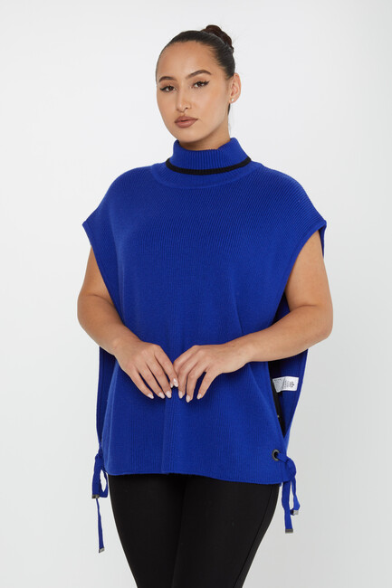 Women's Knitwear Turtleneck Sweater Saxe - 30229 | KAZEE - Thumbnail