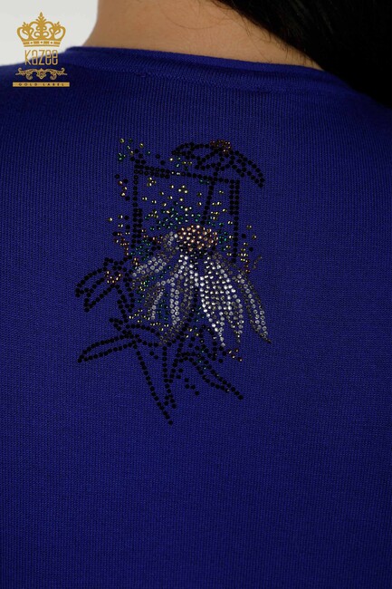 Women's Knitwear Flower Patterned Saks - 16963 | KAZEE - Thumbnail