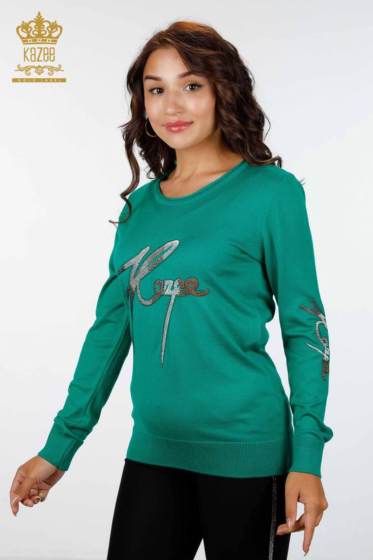 Women's Knitwear Kazee Written Green - 16619 | KAZEE
