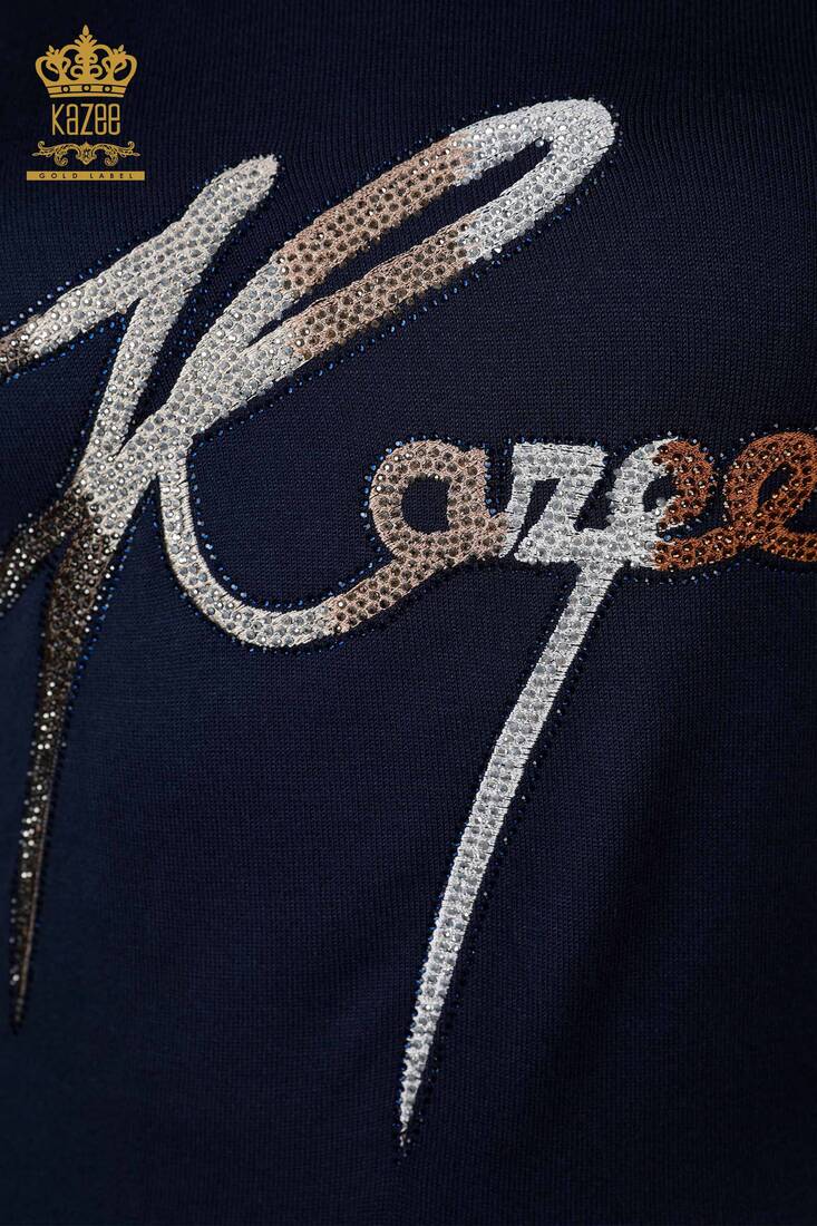 Women's Knitwear Kazee Written Navy Blue - 16619 | KAZEE