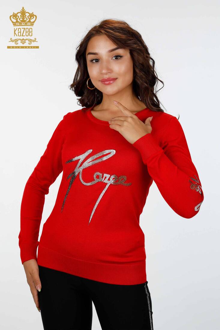 Women's Knitwear Kazee Written Red - 16619 | KAZEE
