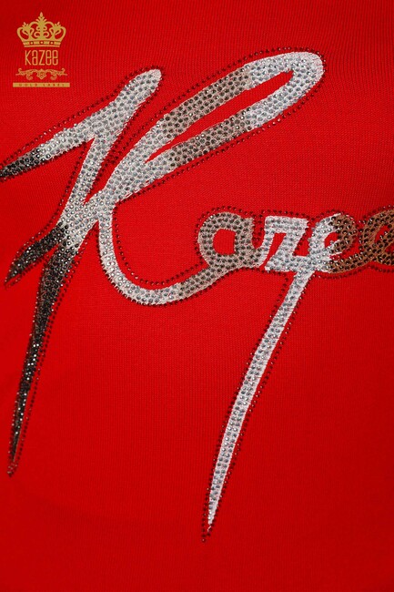 Women's Knitwear Kazee Written Red - 16619 | KAZEE - Thumbnail