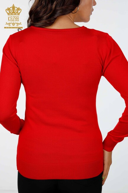 Women's Knitwear Kazee Written Red - 16619 | KAZEE - Thumbnail