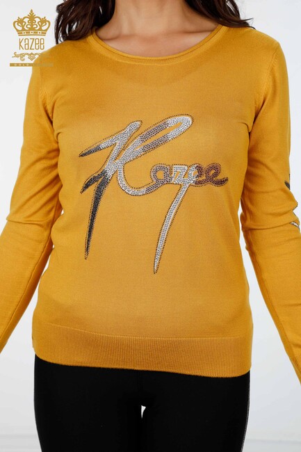 Women's Knitwear Kazee Written Saffron - 16619 | KAZEE - Thumbnail