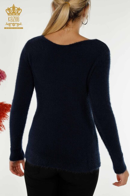 Women's Knitwear Navy Blue with Logo - 18432 | KAZEE - Thumbnail