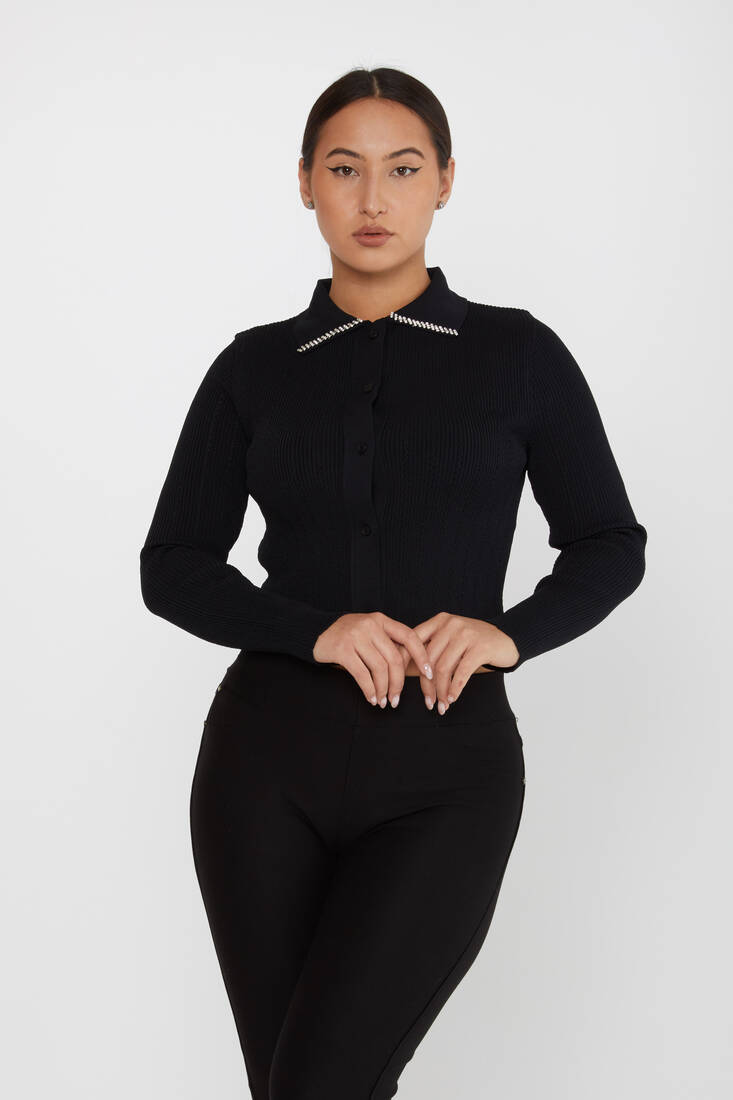 Women's Knitwear Long Sleeve Black - 31301 | KAZEE