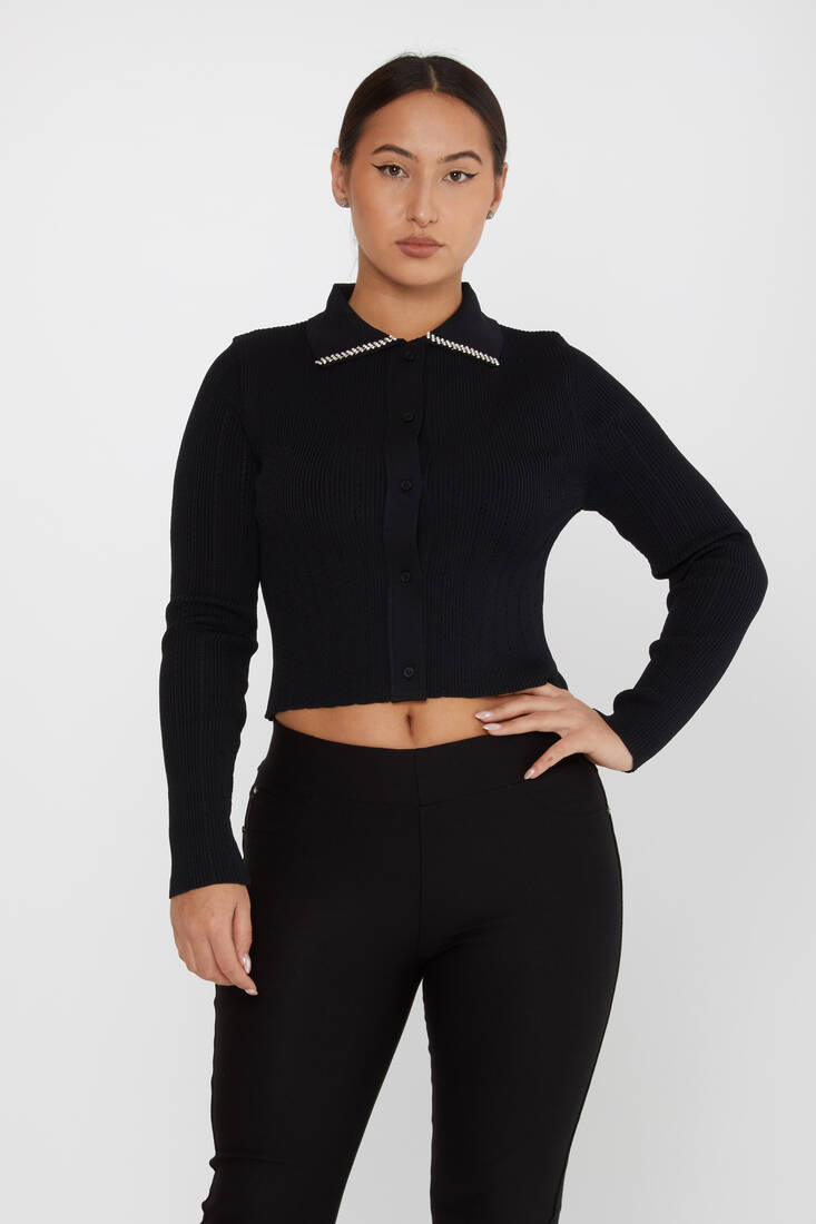 Women's Knitwear Long Sleeve Black - 31301 | KAZEE