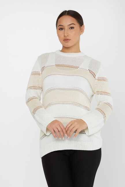 Women's Knitwear Long Sleeve Bone-Beige - 30298 | KAZEE - Thumbnail