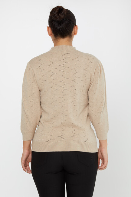 Women's Knitwear Patterned Beige - 30341 | KAZEE - Thumbnail