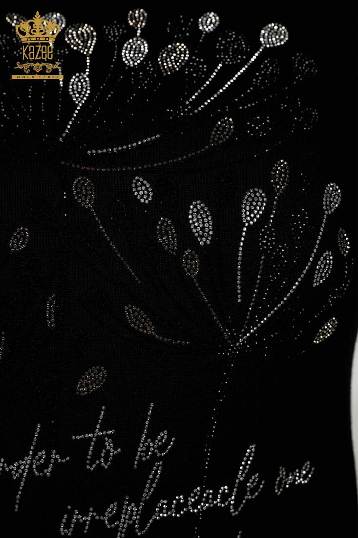 Women's Knitwear Letter Pattern Black - 30156 | KAZEE