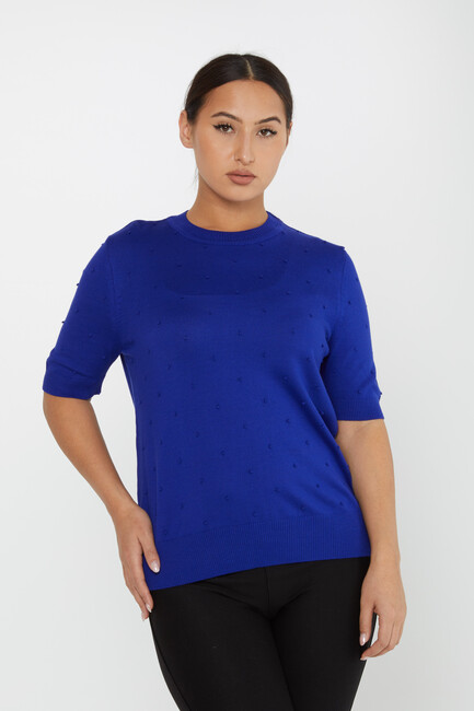 Women's Knitwear Self-Woven American Model Saks - 30131 | KAZEE - Thumbnail